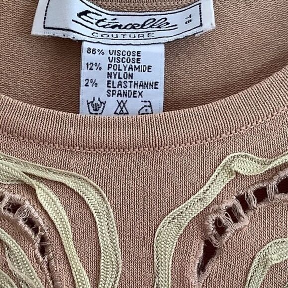 EMBELLISHED VISCOSE GOLD BEADS STRETCH WOMAN SLEEVELESS TOP SIZE 12 - Picture 5 of 7